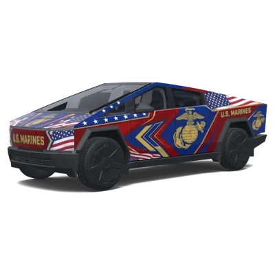 Корпус морской пехоты США (U.S. Marines Marine corps colors.) – оклейка Tesla Cybertruck
