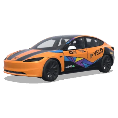 橙色科技車膜 – 特斯拉 Model 3 塗裝