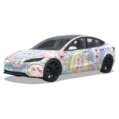 Labubu. – Tesla Model 3 wrap