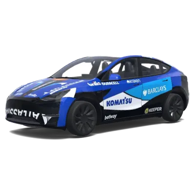 arkadaki komatsu yazısını %50 küçült – Tesla Model Y wrap