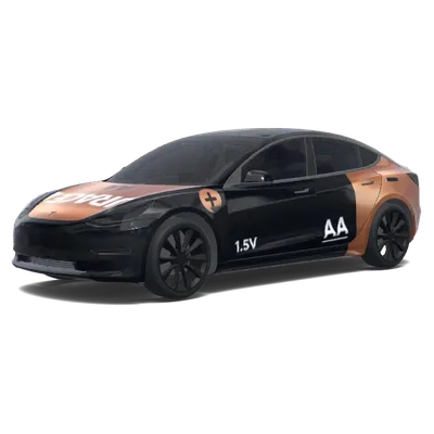 金霸王AA電池（A double A duracell battery.） – 特斯拉 Model 3 塗裝