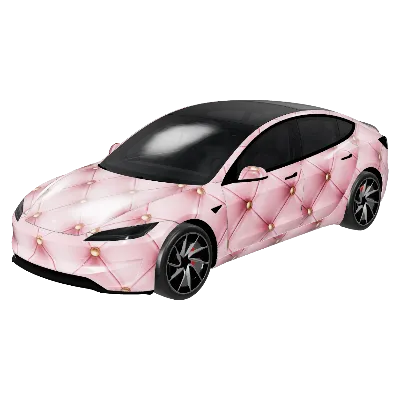 Royal Pink Tufted Leather – Tesla Model 3 wrap