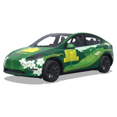 Masters golf tournament. – Tesla Model Y wrap