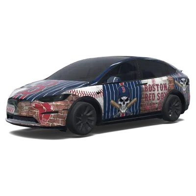 Boston Red Sox Skull (Boston Red Sox with skull.) – Tesla Model X Wrap