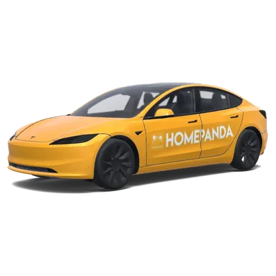 Yellow HomePanda Wrap – Tesla Model 3 wrap
