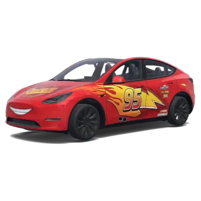 マックィーン固定笑顔 (Molnia Mcqueen fixed smile) – テスラ Model Y ラッピング