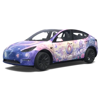 Disney-Stil Frau (create a Disney style theme for a woman.) – Tesla Model Y Wrap
