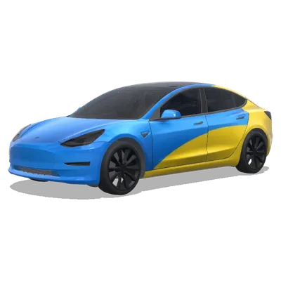 Украинский флаг (украинский флаг.) – оклейка Tesla Model 3