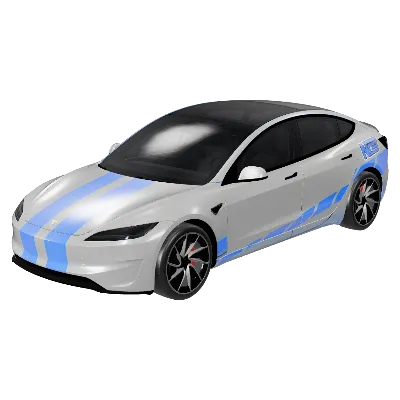 일렉트릭 블루 스트릭 (2 fast Electric Blue Streak) – 테슬라 Model 3 랩핑