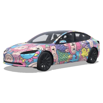 Labubu. – Tesla Model 3 wrap