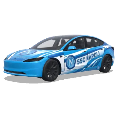 Logo SSC Napoli – covering Tesla Model 3