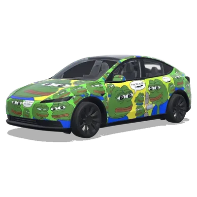 Pepe cartoon character. – Tesla Model Y wrap