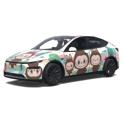 Labubu. – Tesla Model Y wrap