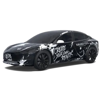 都市塗鴉流光 – 特斯拉 Model 3 塗裝