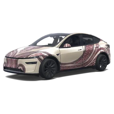 Marfil Perla con Gorga Batak – wrap para Tesla Model Y