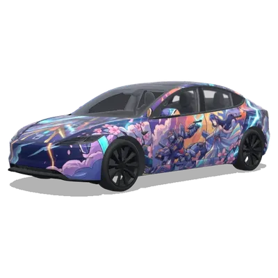 design something related to anime. – Tesla Model 3 wrap