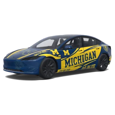 Michigan Wolverines синий (Michigan wolverines. Colors: blue.) – оклейка Tesla Model 3