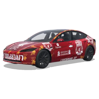 Liverpool FC rouge (Liverpool FC. Colors: red.) – covering Tesla Model 3