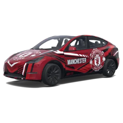 Manchester United rouge blanc (manchester united. Colors: red, white, black.) – covering Tesla Model Y