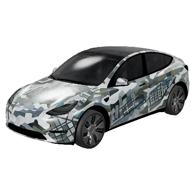 Urban Camo Skyline – Tesla Model Y wrap