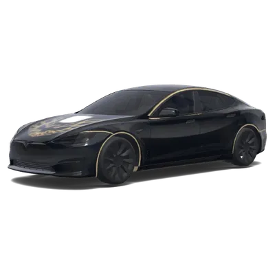 Pellicule Tesla à flammes dorées – covering Tesla Model S