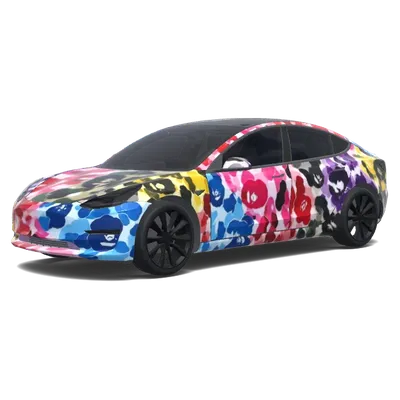 Blumen-Camouflage-Folierung für Tesla – Tesla Model 3 Wrap