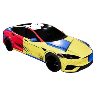 セルシェイドコミック - Model S Plaid (2021+) (Cel-Shaded Comic - Model S Plaid (2021+)) – テスラ Model S ラッピング