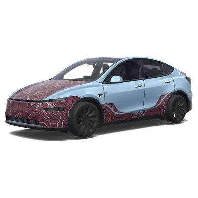 Azul Hielo con Gorga Batak – wrap para Tesla Model Y