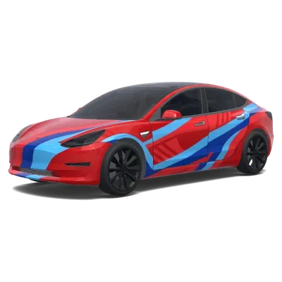 Bmw. Colors: red. – Tesla Model 3 wrap