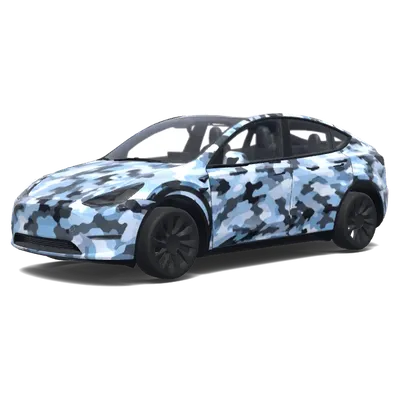 Arktisches Camo-Tesla-Folien-Design – Tesla Model Y Wrap