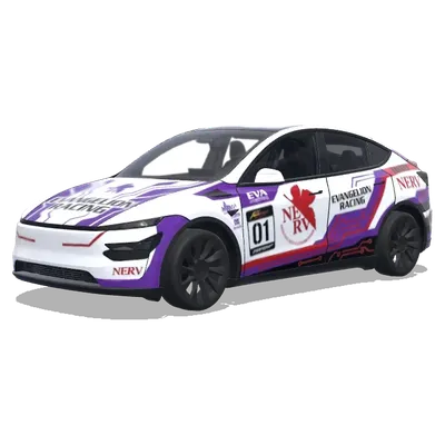Evangelion Racing Weiß – Tesla Model Y Wrap