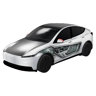 크롬 사이버펑크 - 모델 Y 주니퍼 베이스 (Chrome Cyberpunk - Model Y Juniper Base) – 테슬라 Model Y 랩핑
