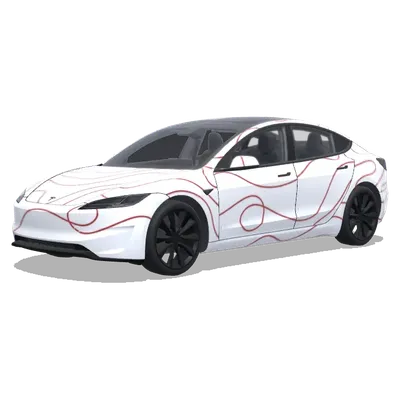 Добавление графики на кузов (Add this graphic to the car) – оклейка Tesla Model 3
