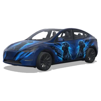 Black Lab Blue Tesla – Tesla Model Y wrap