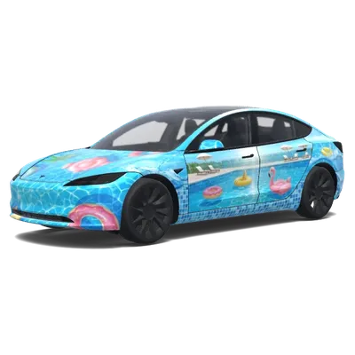 Sommer Pool Design (여름에 어울리는 수영장같은 그런거에 맞춰줘!.) – Tesla Model 3 Wrap
