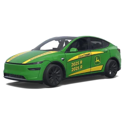 Habillage Tesla vert John Deere – covering Tesla Model Y