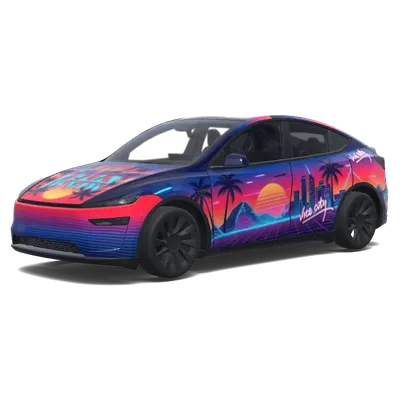 Miami Vice GTA – Tesla Model Y Wrap