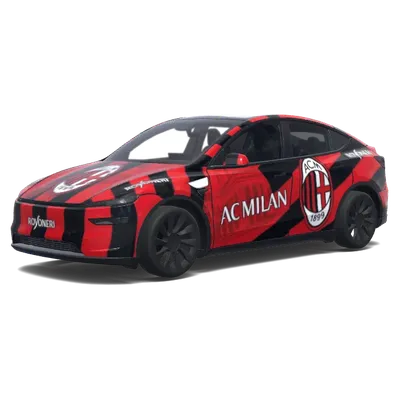 AC Mailand Team (Macchina della squadra calcio milan. Colors: red.) – Tesla Model Y Wrap