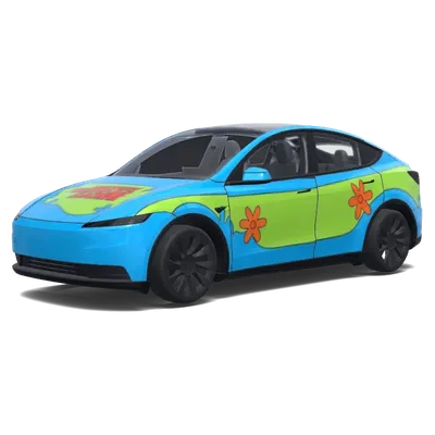 Blumenkraft Blau – Tesla Model Y Wrap