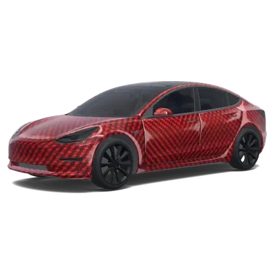 Rote Carbon Spiegel – Tesla Model 3 Wrap