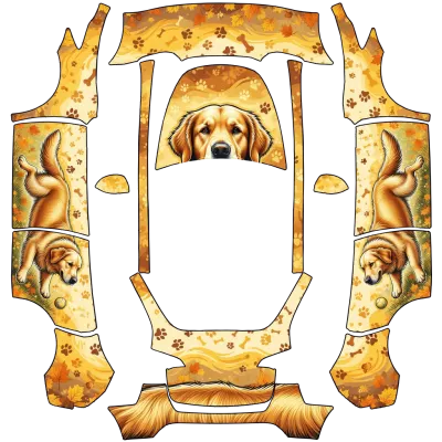 Goldener Retriever (Golden Retriever) – Tesla Model Y Wrap