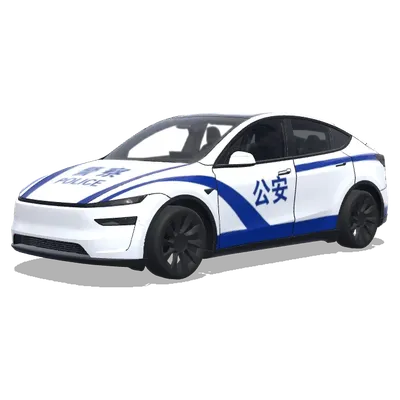 Polizei Blau-Weiß (去除车门蓝边,并对齐蓝条,左右后车门改为公安) – Tesla Model Y Wrap