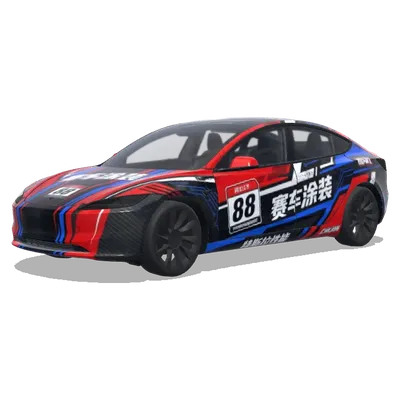 紅藍88賽車塗裝 – 特斯拉 Model 3 塗裝