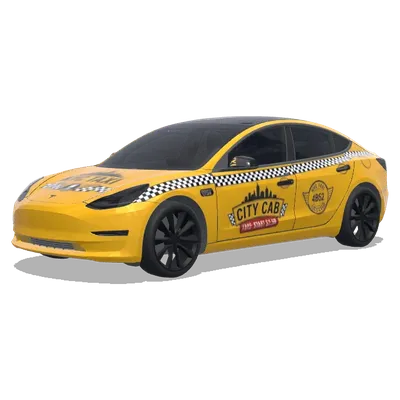 棋盤格城市計程車 – 特斯拉 Model 3 塗裝