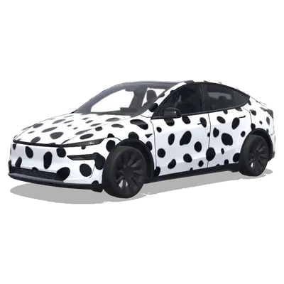 BURGA Dalmatian Pattern (iPhoneケースBURGAのダルメシアン柄にしたい) – Tesla Model Y wrap