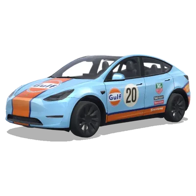 海湾石油经典赛车涂装 – 特斯拉 Model Y 涂装