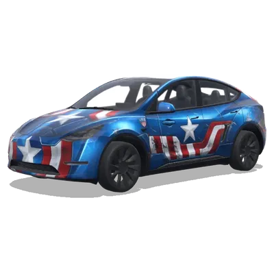 Капитан Америка (marvel captain america) – оклейка Tesla Model Y