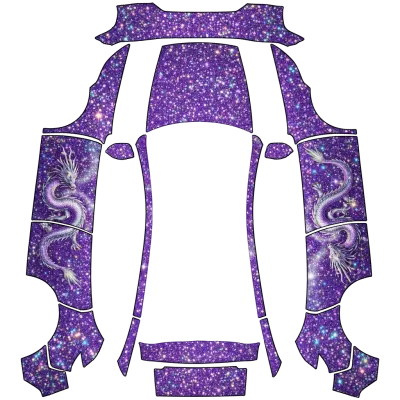 Lila Funkeldrache (Lilac sparkling dragon) – Tesla Model Y Wrap