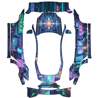Cyberpunk Modell S (Cyberpunk Model S) – Tesla Model S Wrap