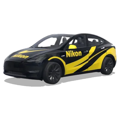 Логотип Nikon (nikon logo) – оклейка Tesla Model Y